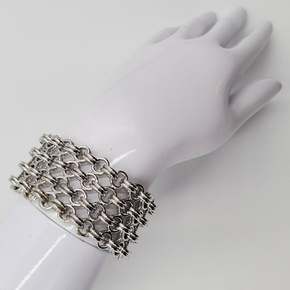 Monet Vintage Chain Mail Necklace & Bracelet Set - Picture 11 of 16